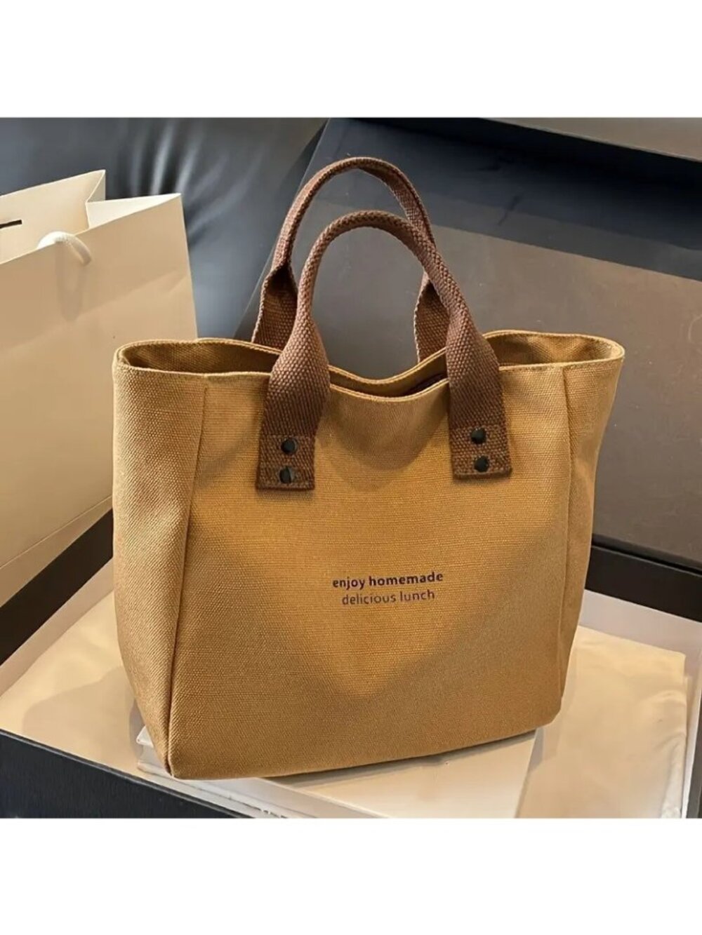NWT - Small Canvas Tote Bag with Handles (SKU #0504)
